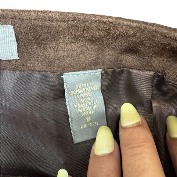 KATE HILL Brown Leather Pencil Skirt size 8 - Picture 4 of 11